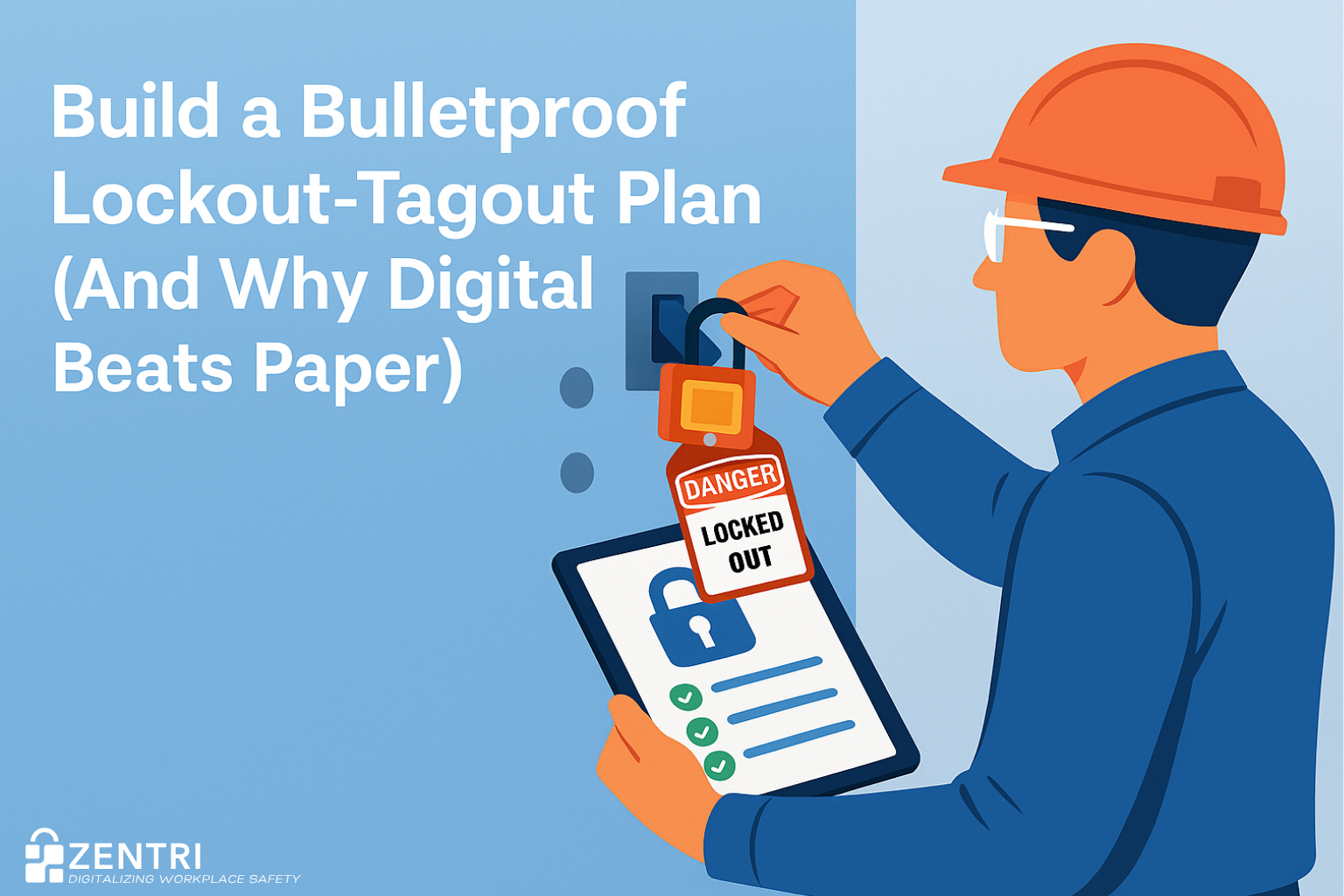 Digital lockout tagout plan vs paper-based system comparison showing efficiency improvements