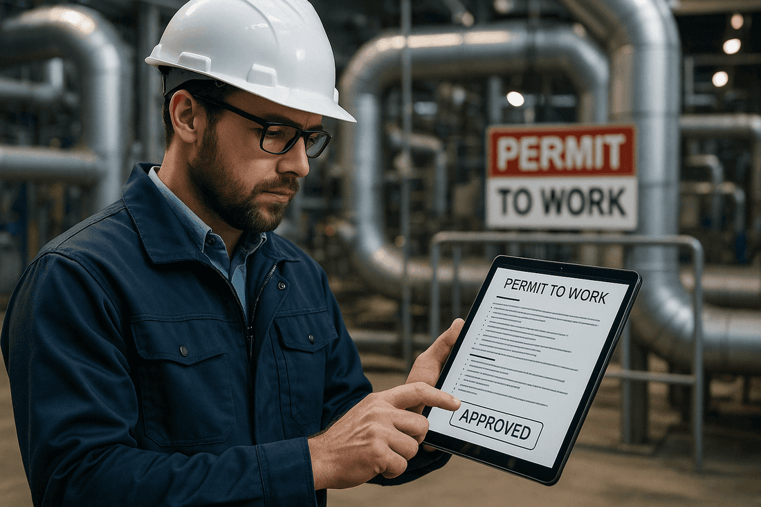 Digital permit to work software dashboard showing safety compliance features