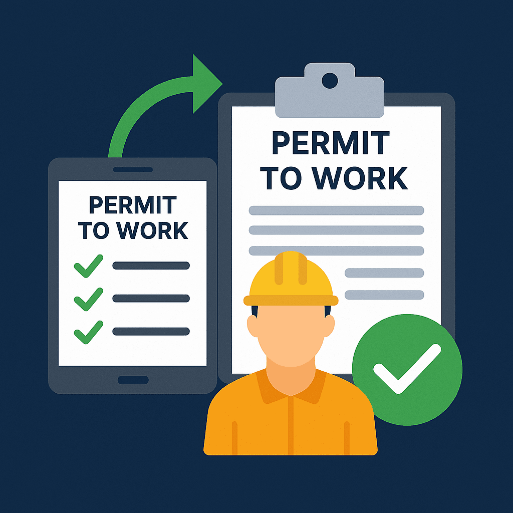Digital permit to work software dashboard showing safety compliance features